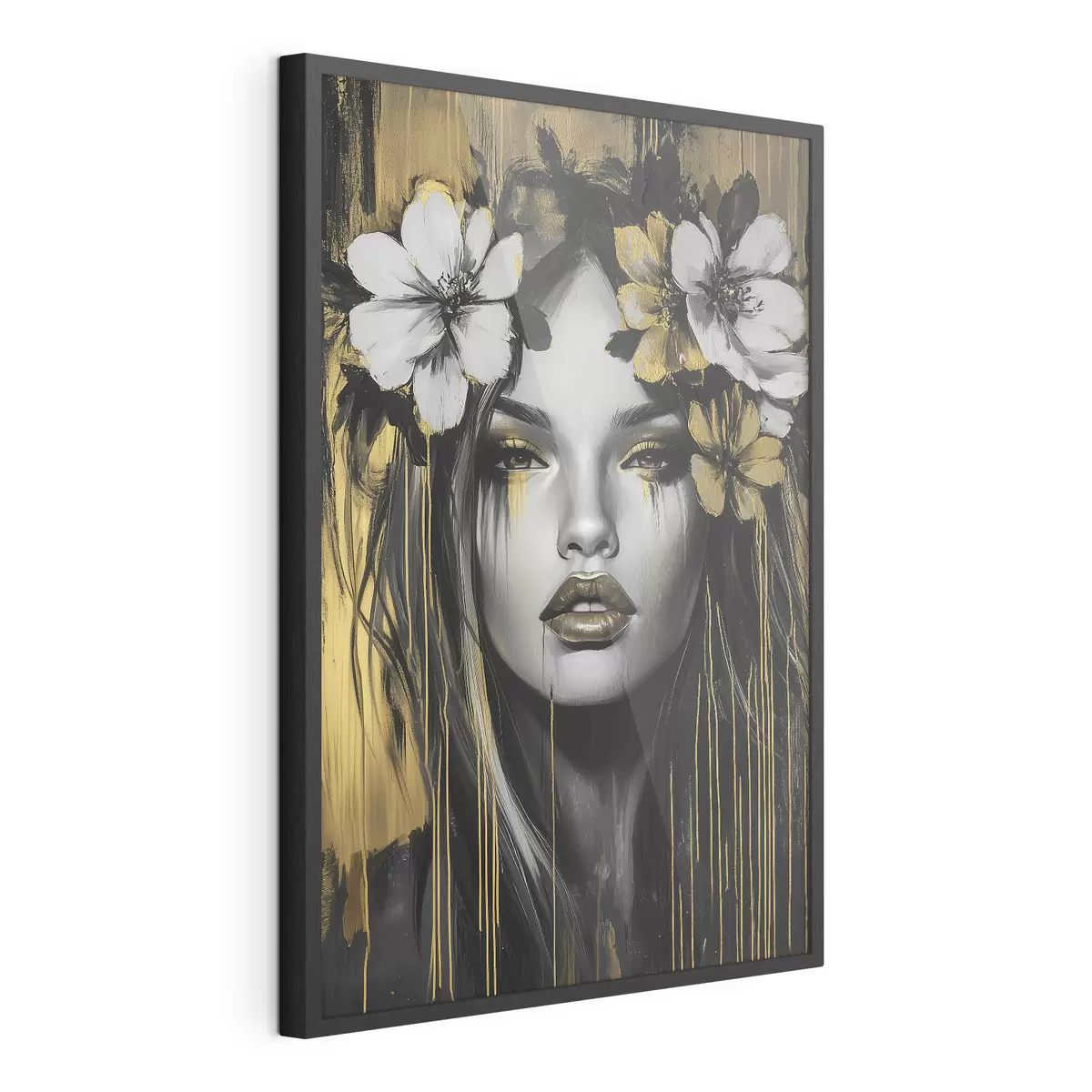 Poster Ritratto astratto di una donna con fiori f46454