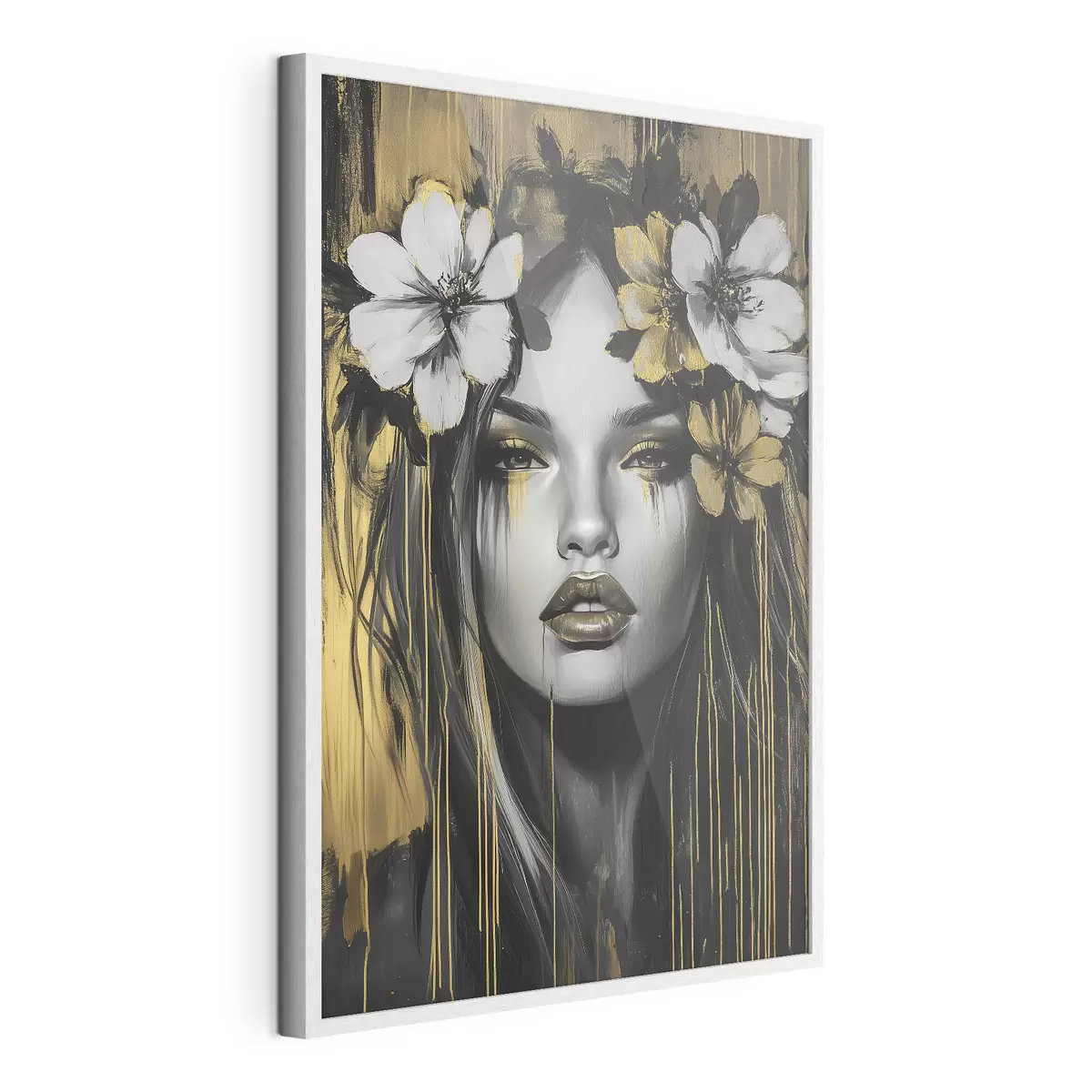 Poster Ritratto astratto di una donna con fiori f46454
