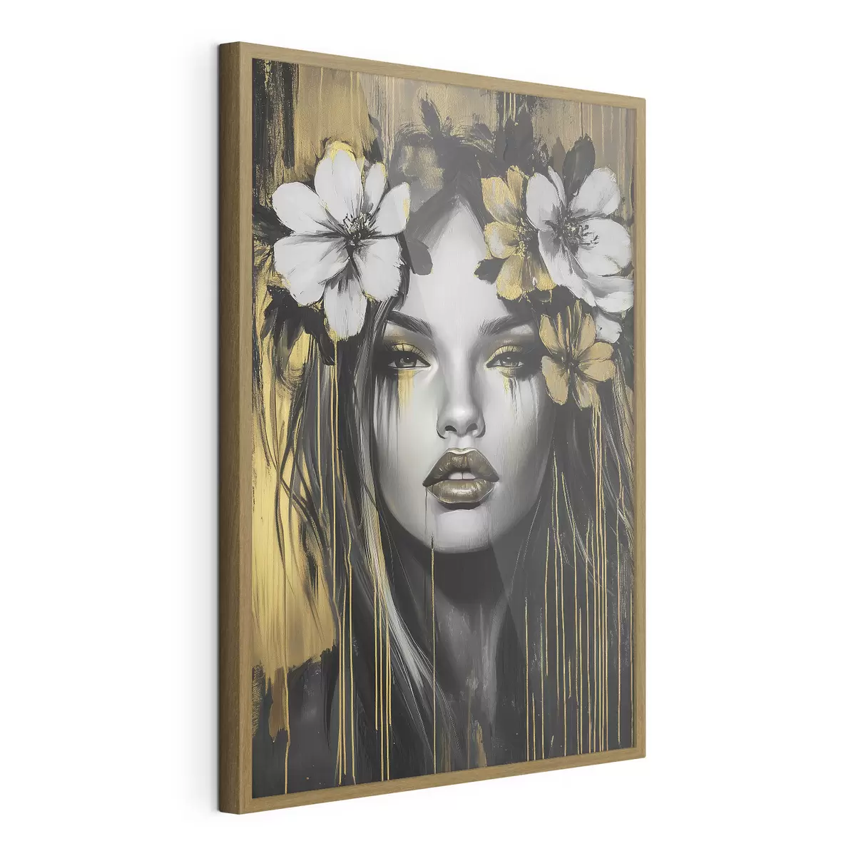 Poster Ritratto astratto di una donna con fiori f46454