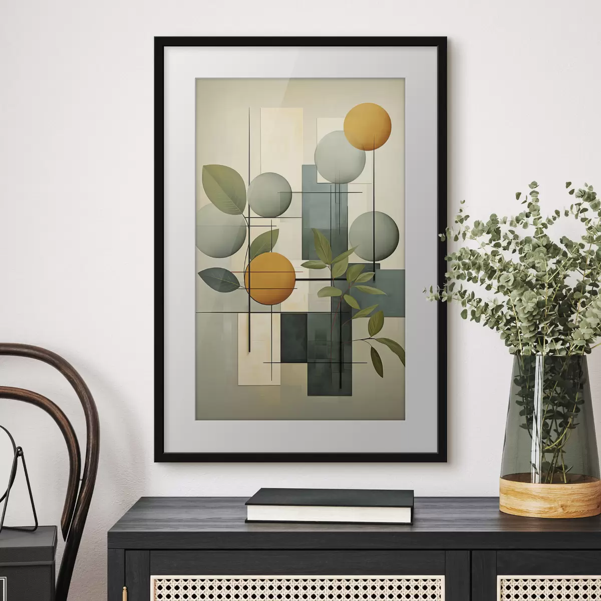 Poster Astrazione geometrica con piante f46579