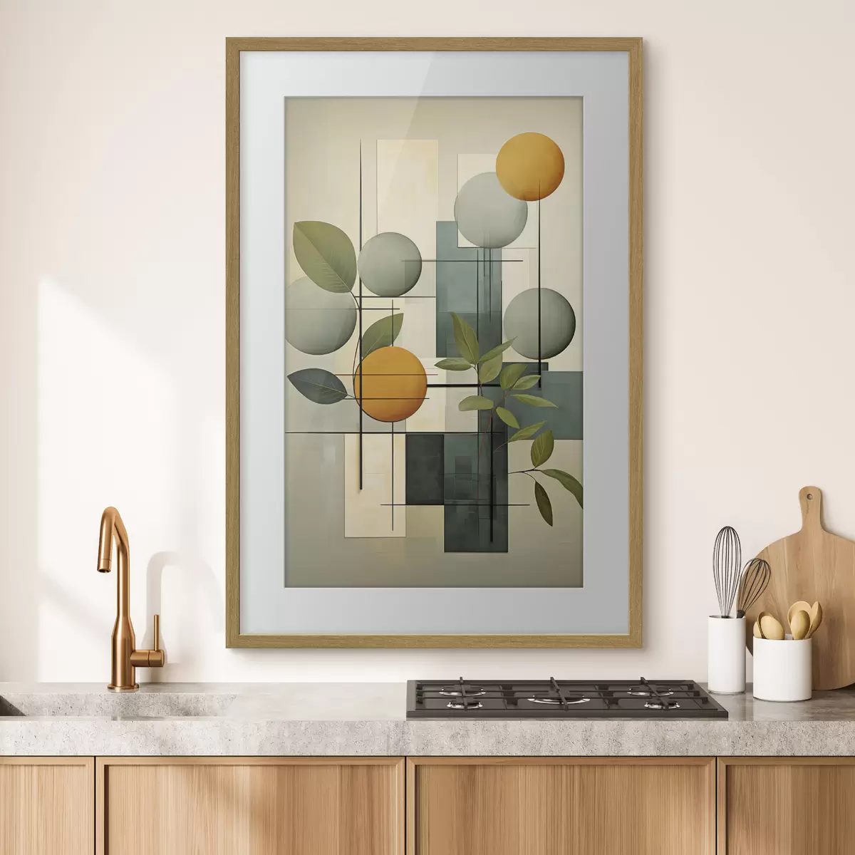 Poster Astrazione geometrica con piante f46579