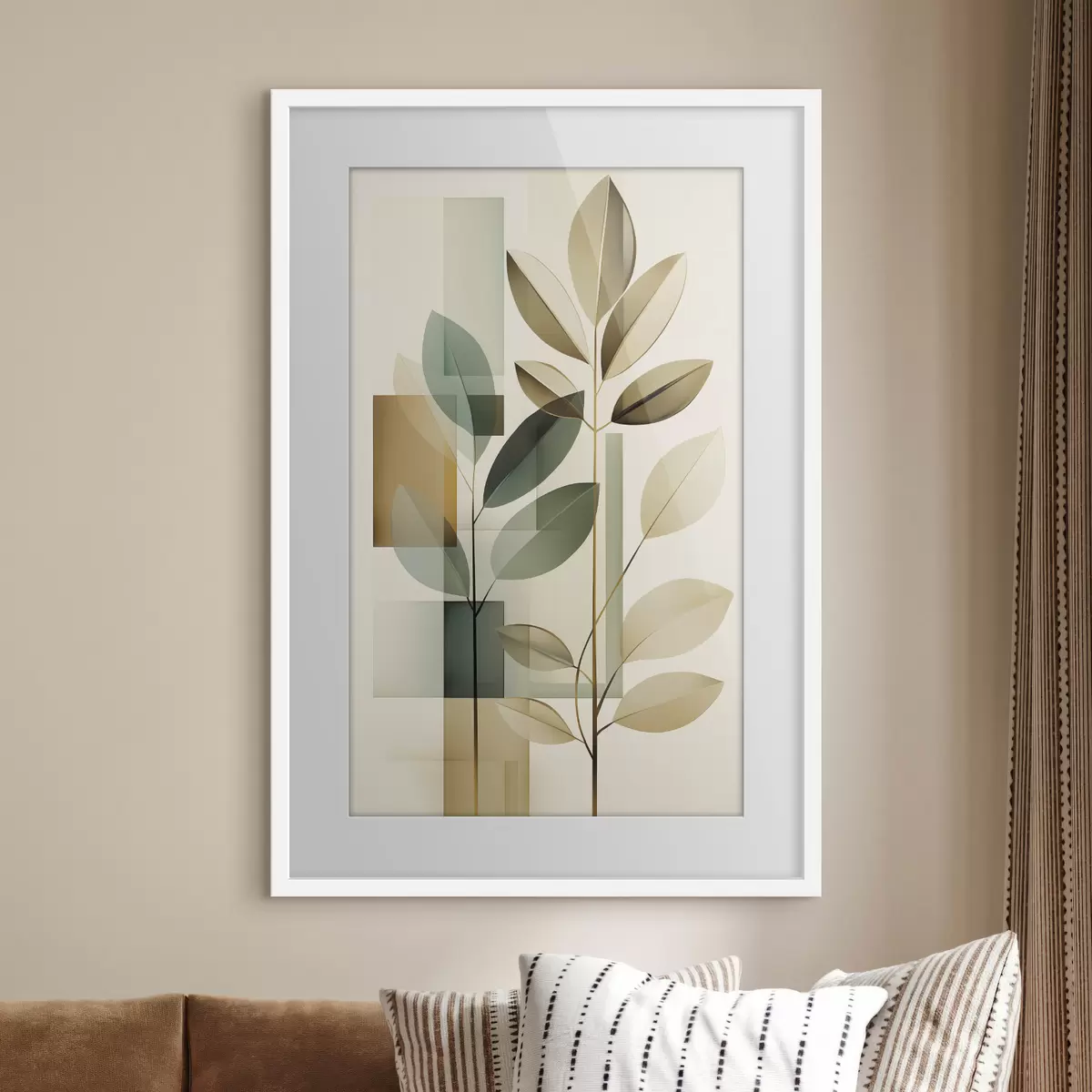 Poster Astrazione geometrica con foglie f46581