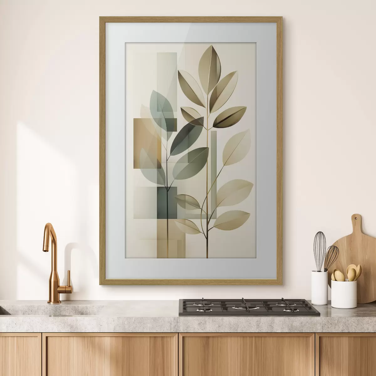 Poster Astrazione geometrica con foglie f46581