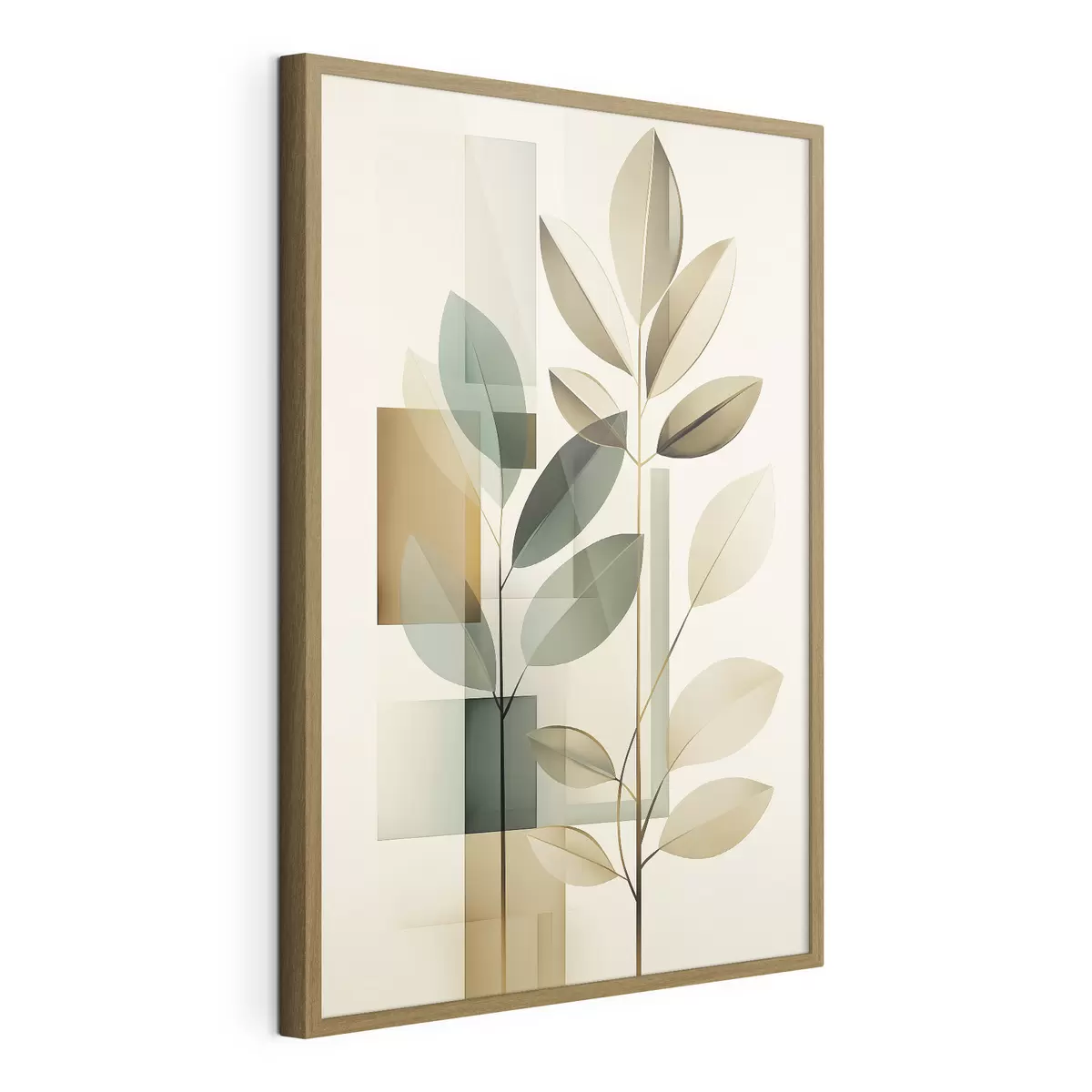 Poster Astrazione geometrica con foglie f46581