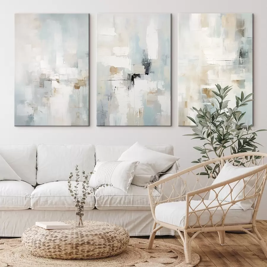 carta da parati Palette astratta e ariosa: bianco, beige e azzurro pallido nr. m00966