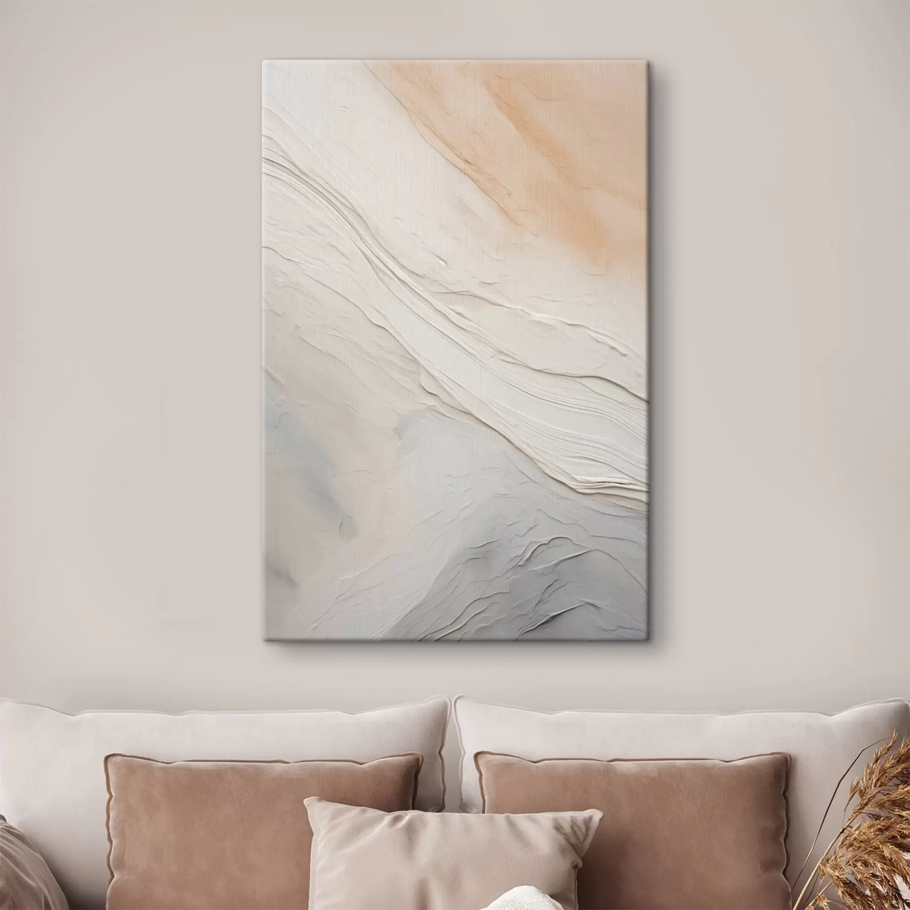 carta da parati Onde di intonaco strutturato nei toni delicati dell'avorio e della sabbia nr. s46510