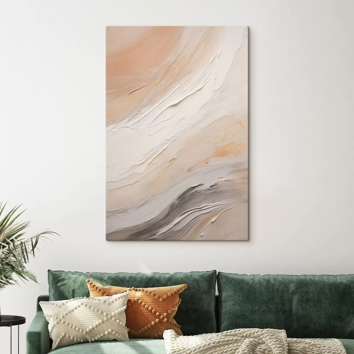 carta da parati Intonaco strutturato con volute in beige caldo e grigio tenue nr. s46511