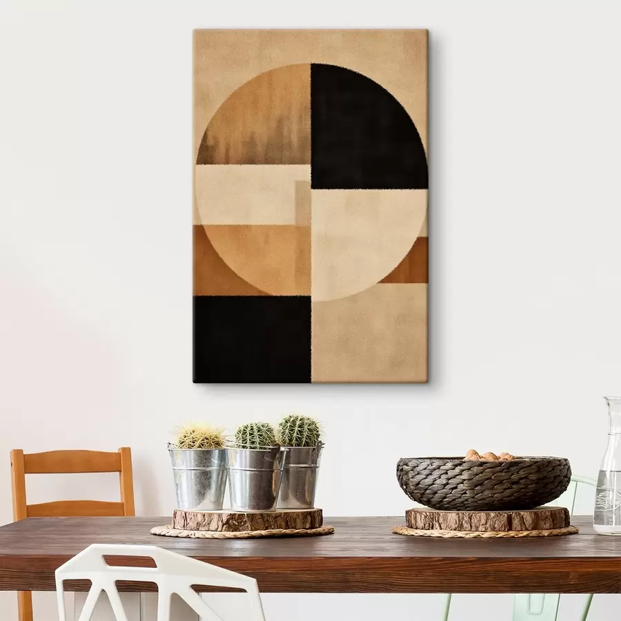 carta da parati Semicerchi e quadrati dai toni caldi, texture morbida nr. s46531