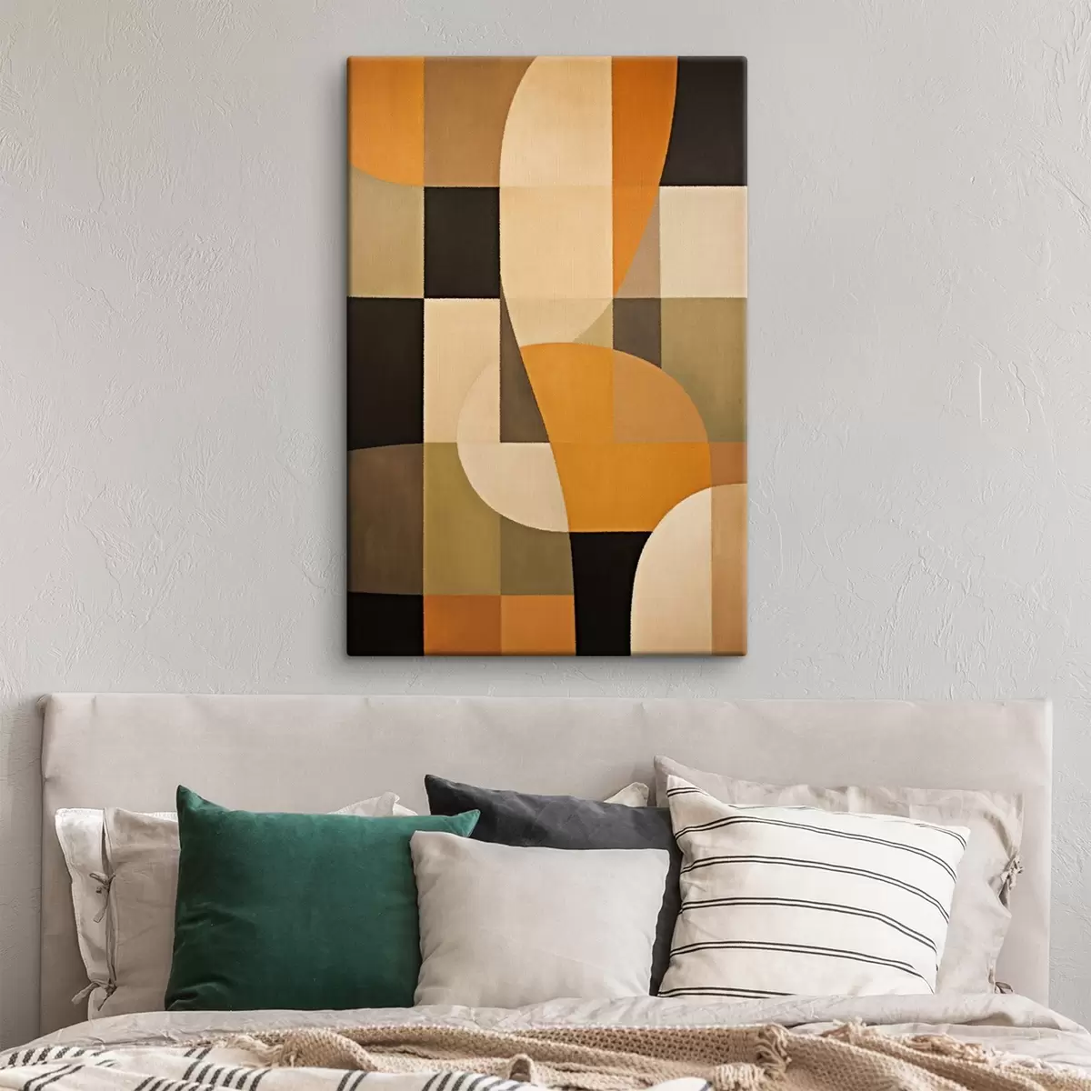 carta da parati Patchwork di rettangoli con un arco arancione liscio nr. s46534