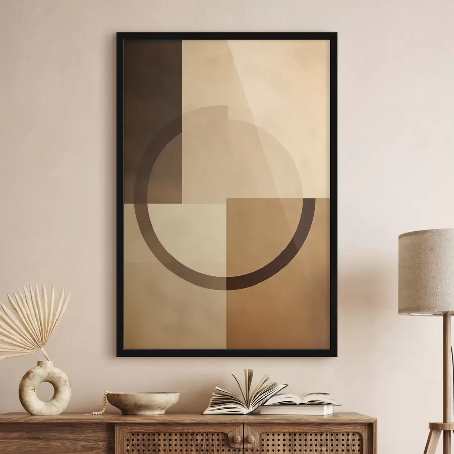 carta da parati Quadrati smorzati con anello traslucido, calda palette di colori terra nr. f46498