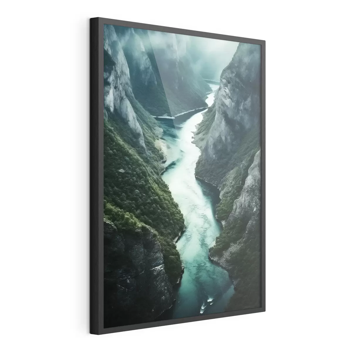 Poster Stretta gola con una corrente turchese dall'alto f46522