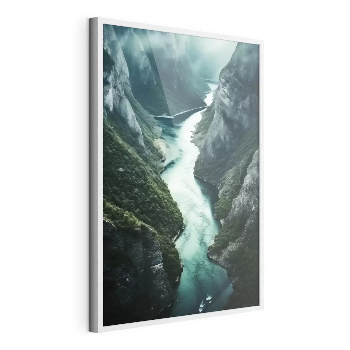 Poster Stretta gola con una corrente turchese dall'alto f46522