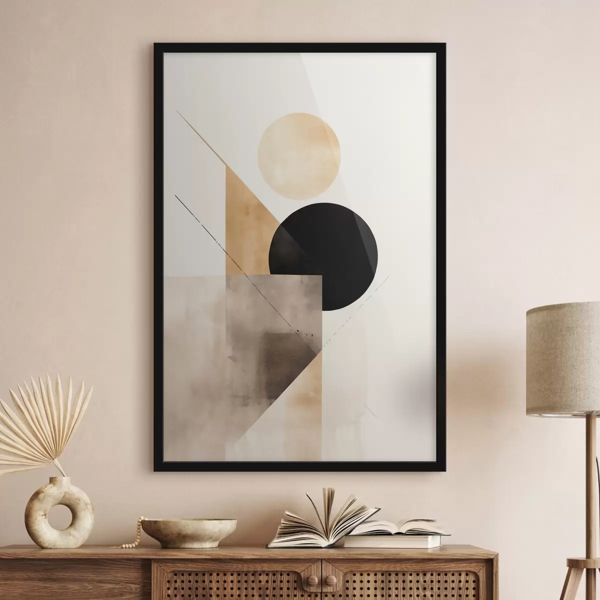 Poster Composizione minimale: cerchio, triangolo e piani f46532