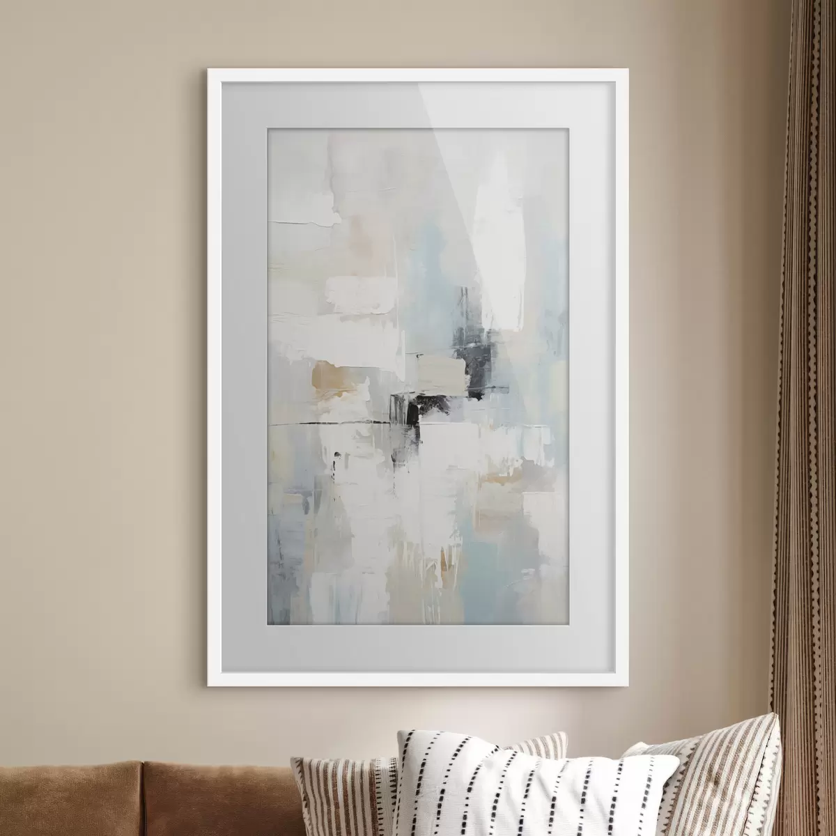 Poster Astratto dai toni chiari con accenti neri f46548