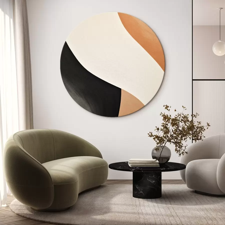 carta da parati Curva a S audace nei colori crema, nero e terracotta nr. r46495