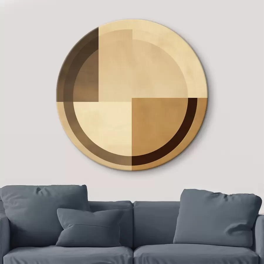 carta da parati Quadrati smorzati con anello traslucido, calda palette di colori terra nr. r46498