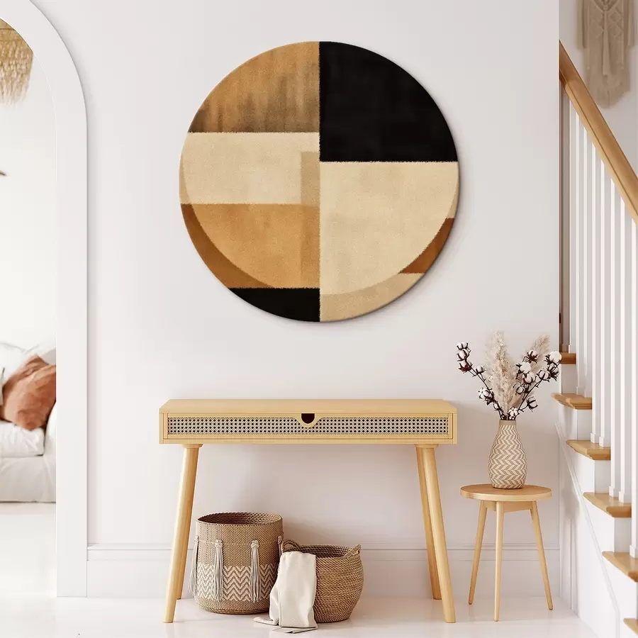 carta da parati Semicerchi e quadrati dai toni caldi, texture morbida nr. r46531