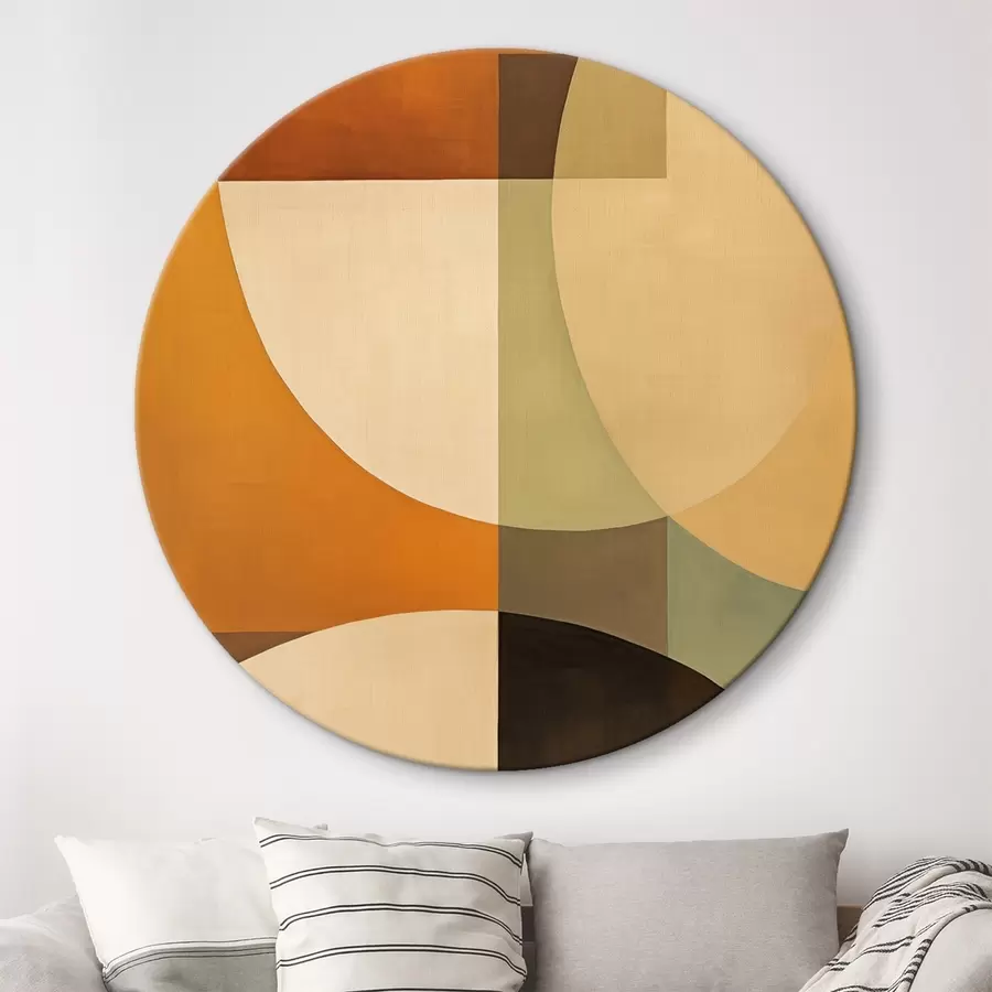 carta da parati Grandi forme intersecanti nei toni terracotta-oliva nr. r46533