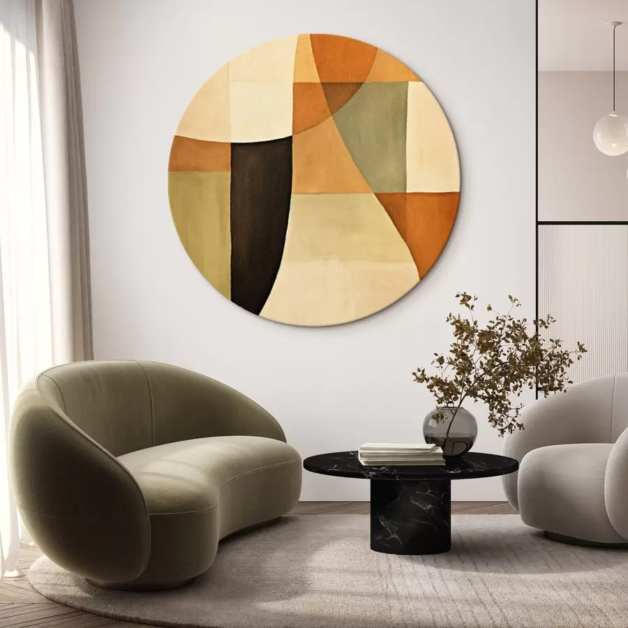 carta da parati Campi geometrici morbidi in una calda palette naturale nr. r46538