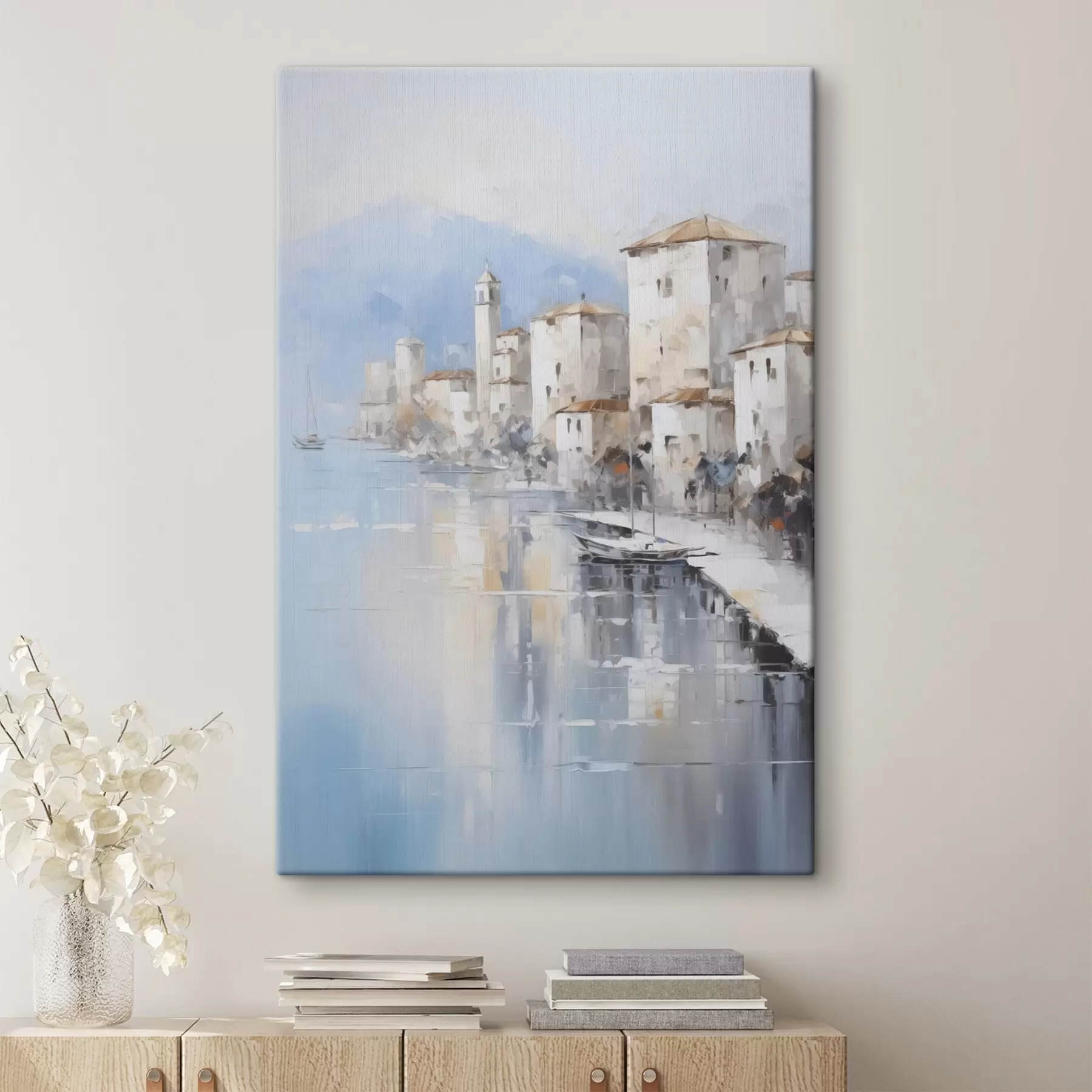 carta da parati Case astratte sulla baia imitazione di un dipinto nr. s46673