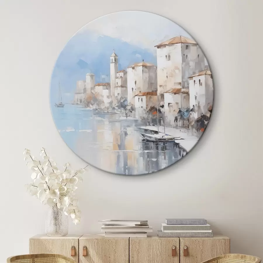 carta da parati Case astratte sulla baia imitazione di un dipinto nr. r46673