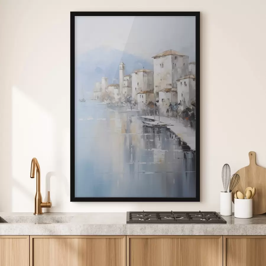 carta da parati Case astratte sulla baia imitazione di un dipinto nr. f46673