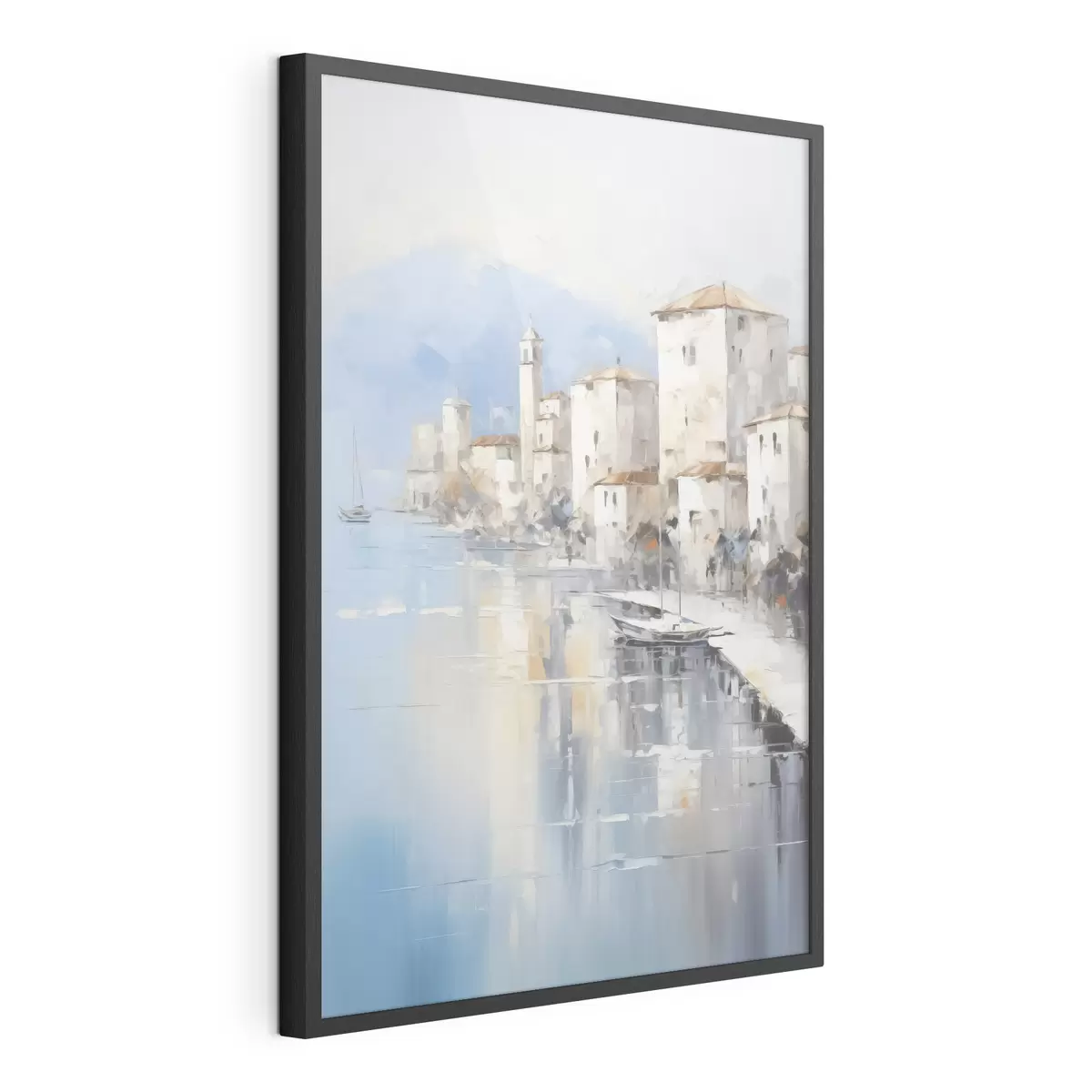 Poster Case astratte sulla baia imitazione di un dipinto f46673