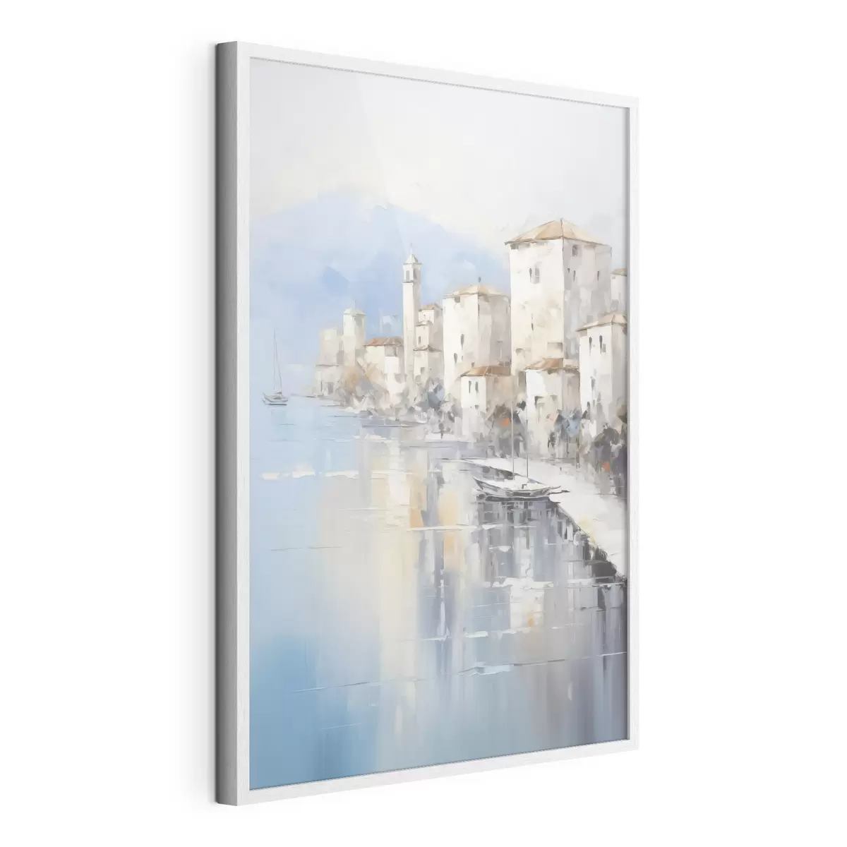 Poster Case astratte sulla baia imitazione di un dipinto f46673