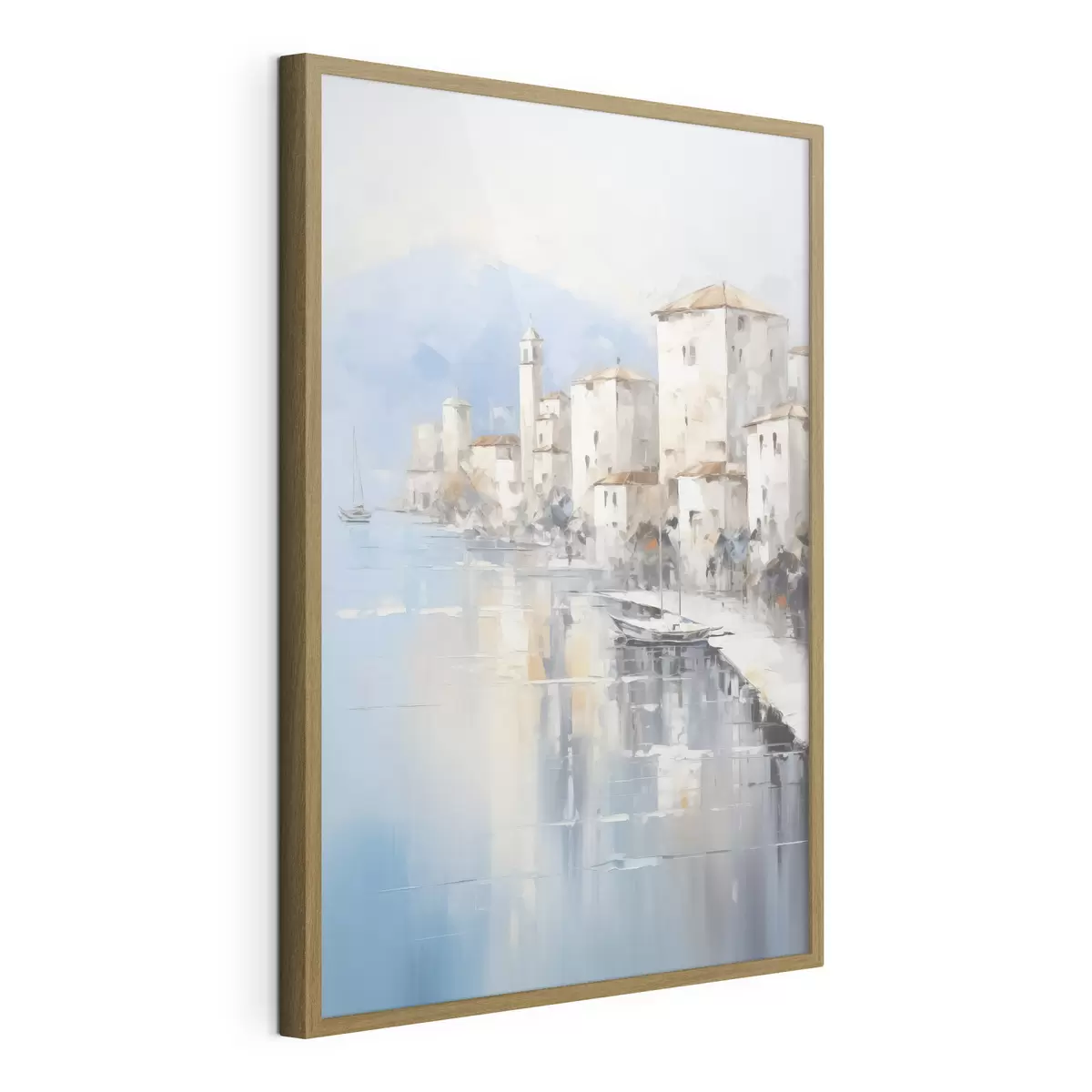 Poster Case astratte sulla baia imitazione di un dipinto f46673