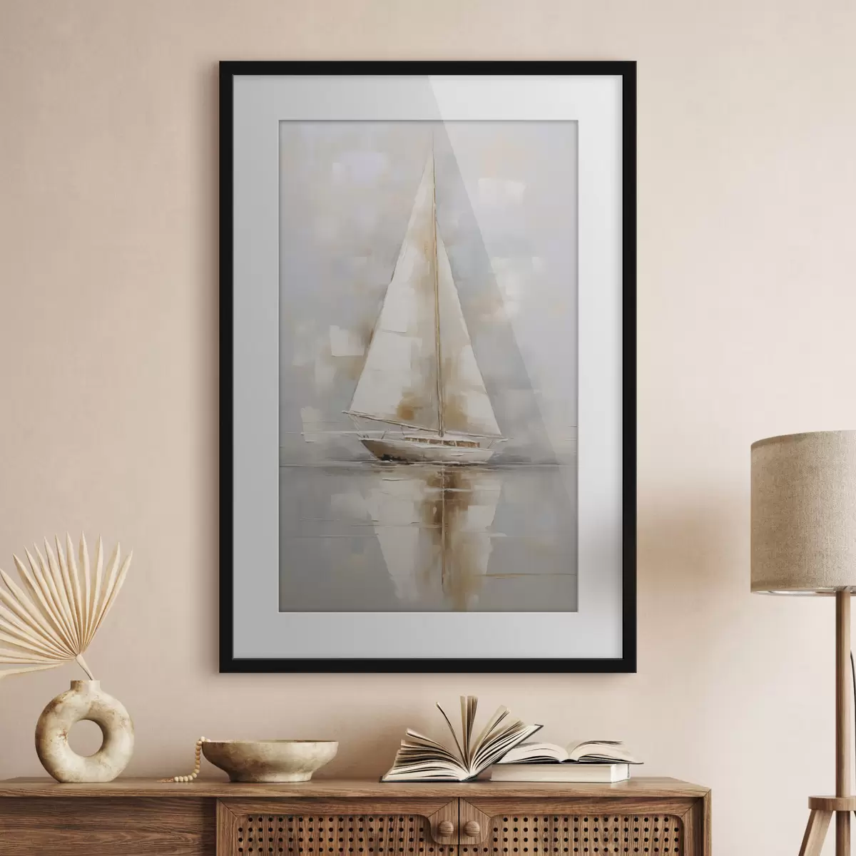 Poster Dipinto raffigurante una barca a vela f46677