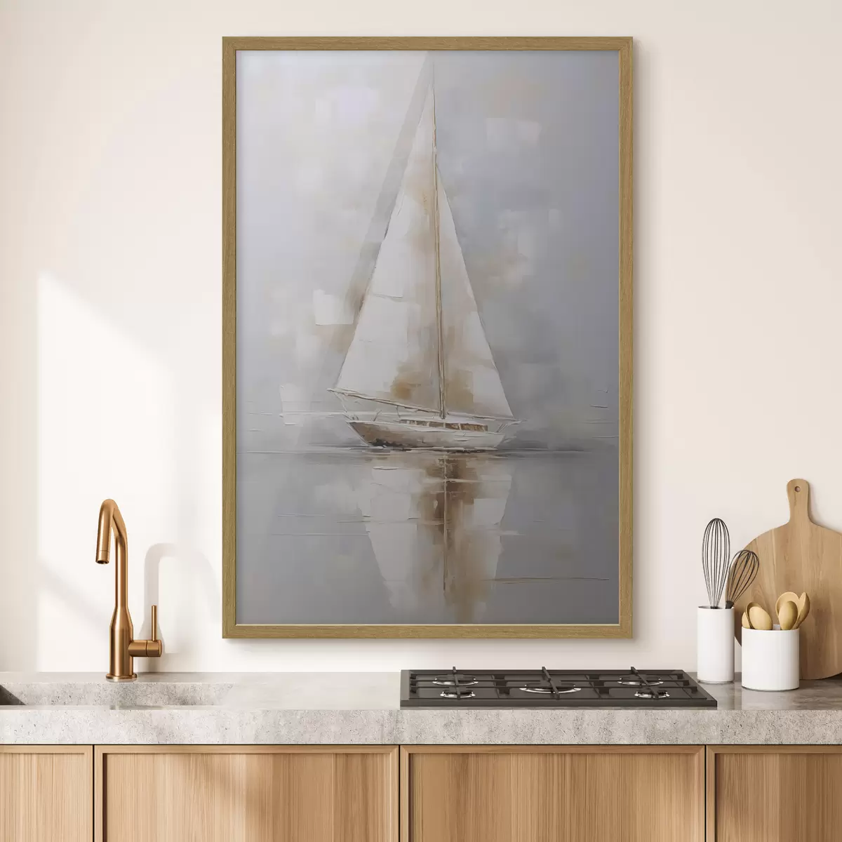 Poster Dipinto raffigurante una barca a vela f46677