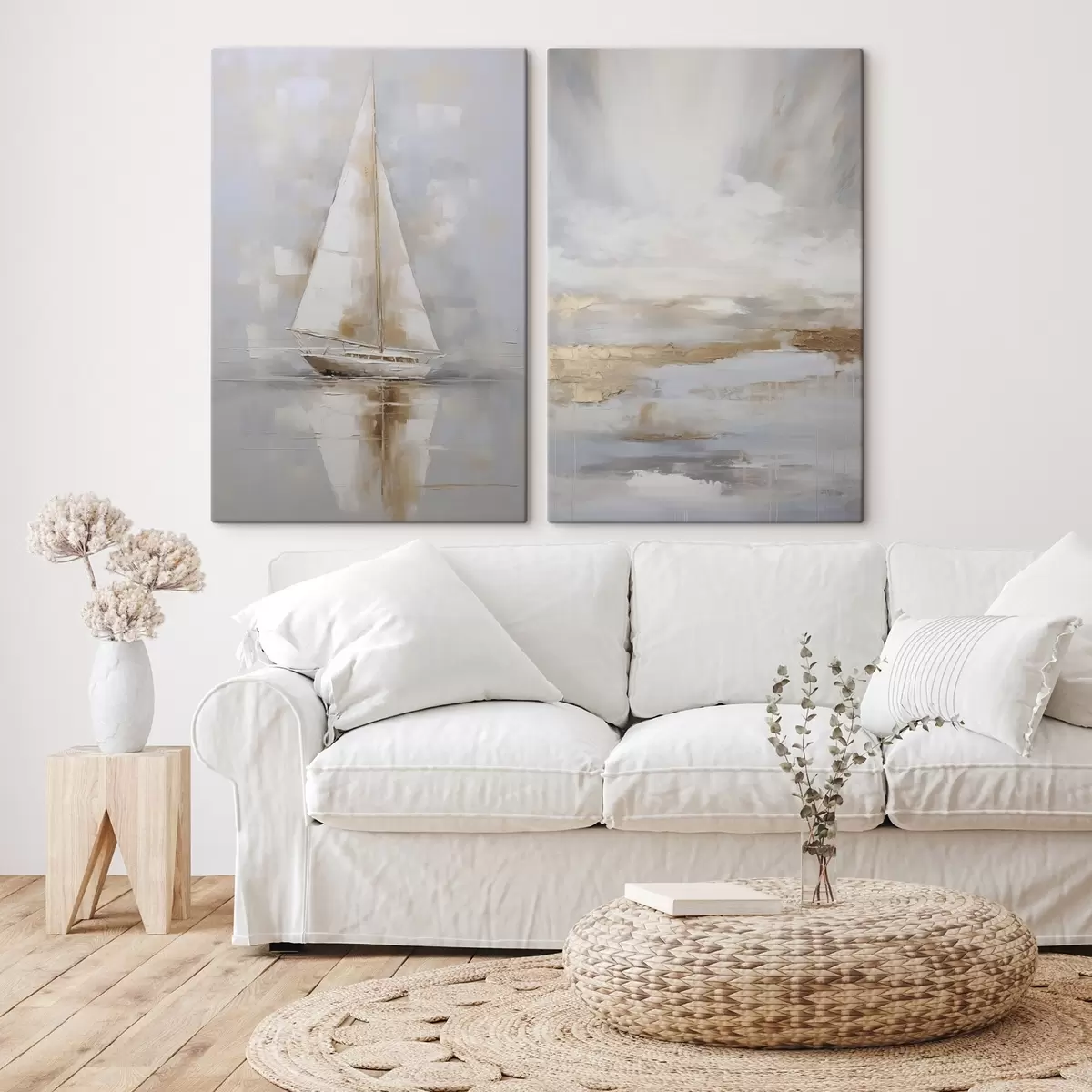 carta da parati Barca a vela e composizione astratta imitazione di un dipinto nr. m00999