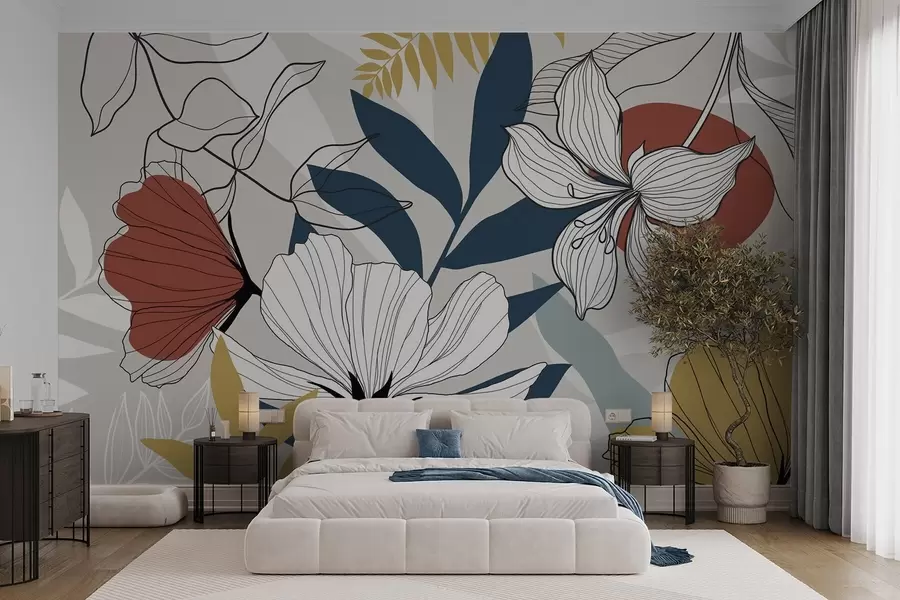 Carta da parati Floreale Piante e fiori astratti n. w04898v1