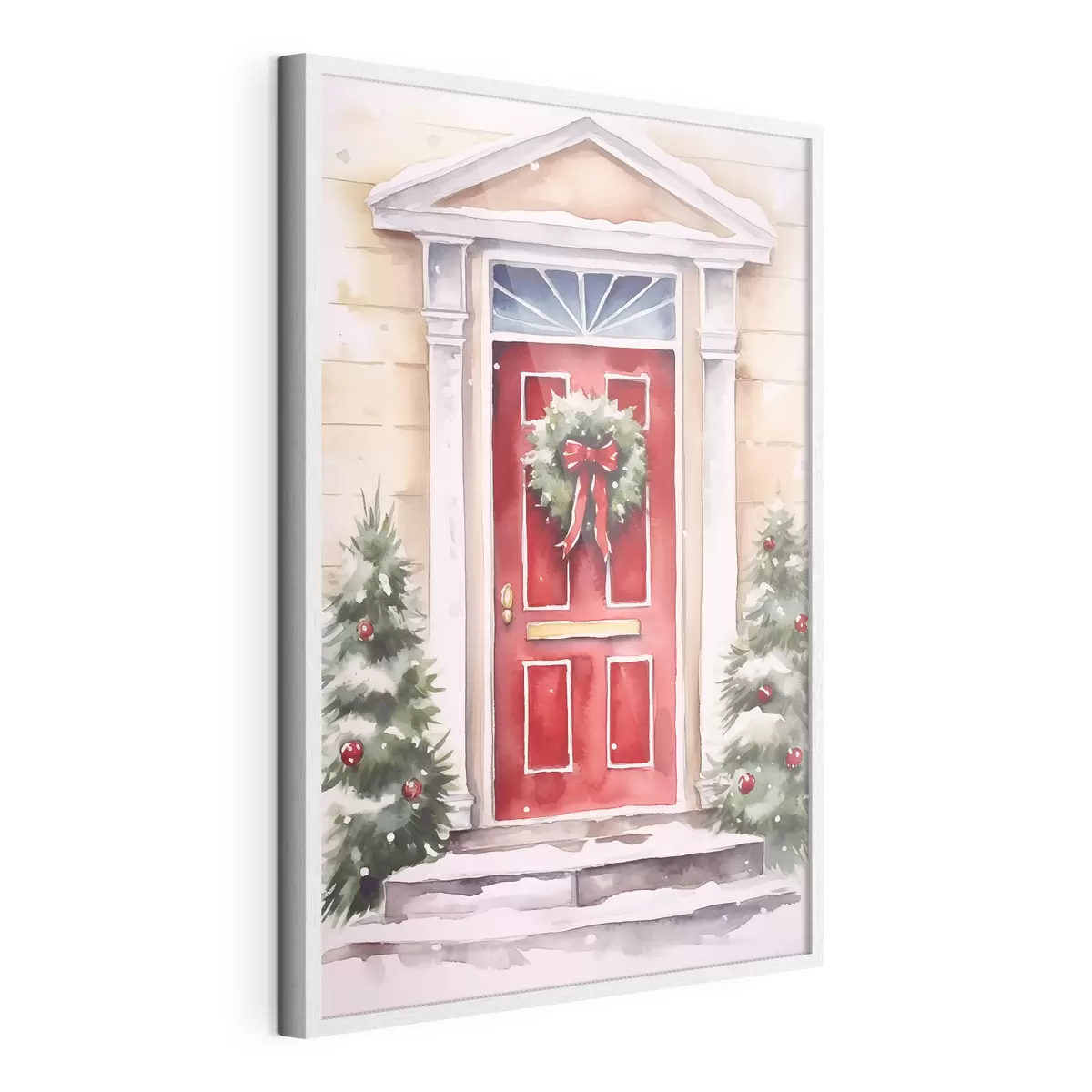 Poster Porta natalizia con ghirlanda f46622