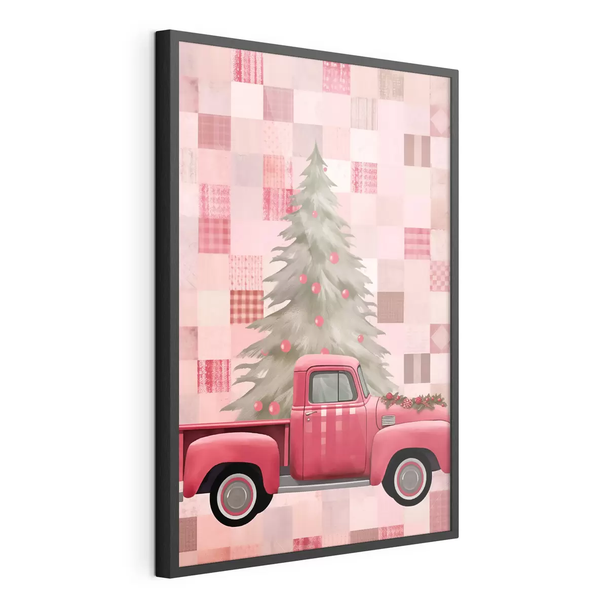 Poster Camion retrò con un albero di Natale f46632