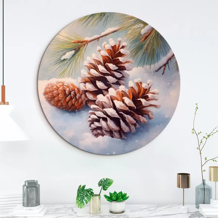 carta da parati Pigne e rami ricoperti di neve nr. r46631