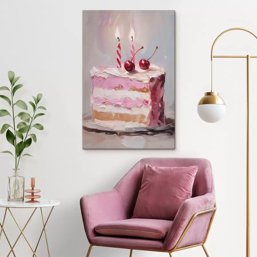 carta da parati Un pezzo di torta che imita un dipinto nr. s46718