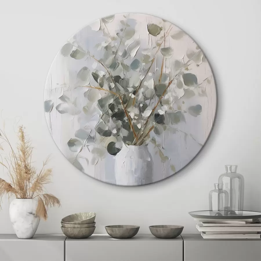 carta da parati Rami con fogliame in un vaso, dipinto imitazione nr. r46720