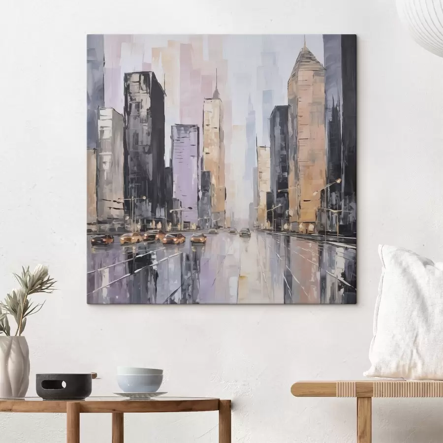 carta da parati Imitazione astratta di un paesaggio urbano in un dipinto nr. s46753