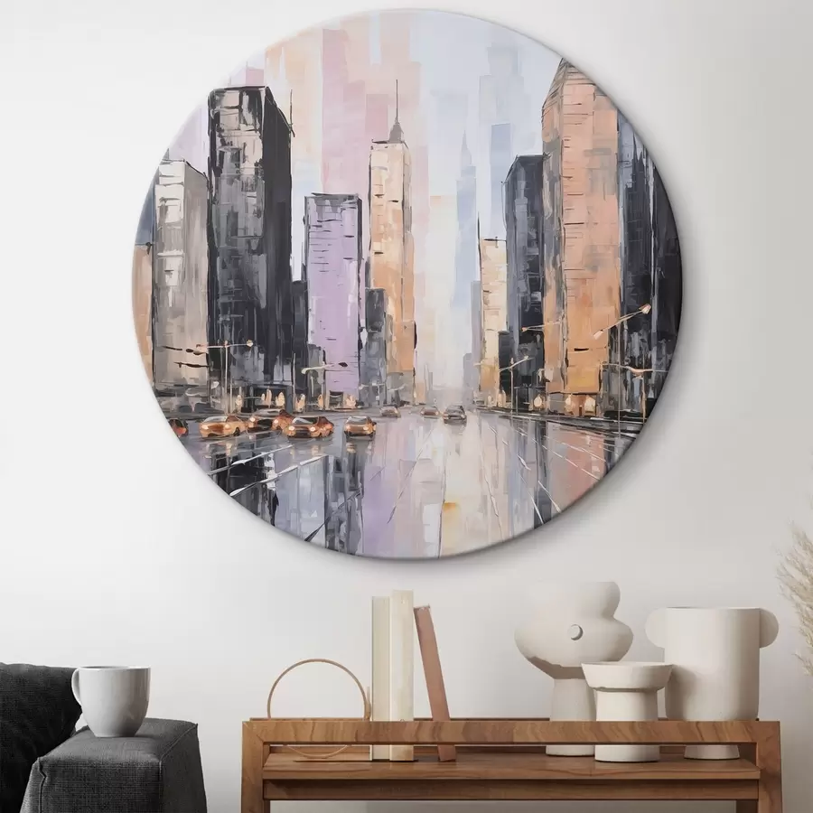 carta da parati Imitazione astratta di un paesaggio urbano in un dipinto nr. r46753