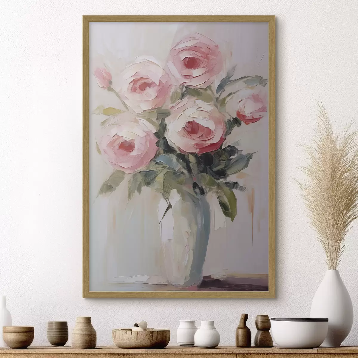 Poster Rosa in un vaso, dipinto imitazione f46742