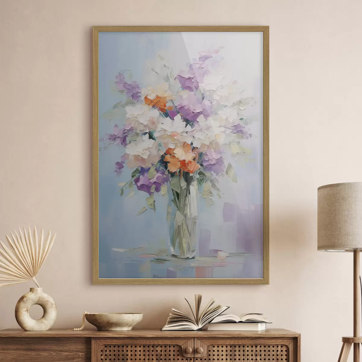 Poster Bouquet in un vaso imitazione di un dipinto f46750