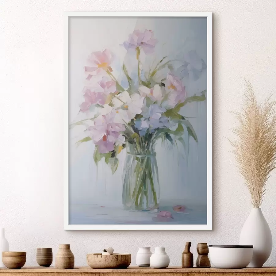 carta da parati Bouquet di fiori in un vaso imitazione di un dipinto nr. f46751