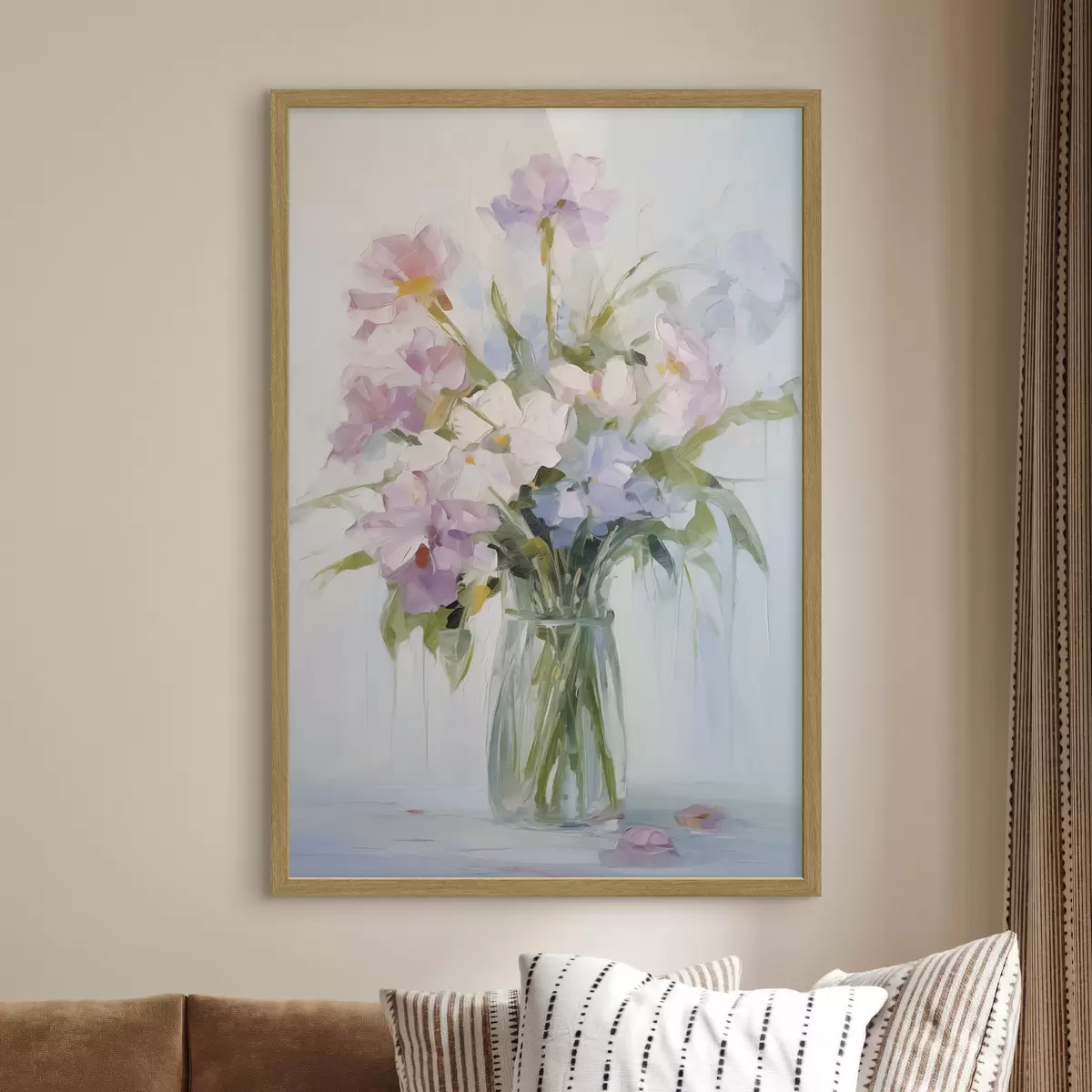 Poster Bouquet di fiori in un vaso imitazione di un dipinto f46751