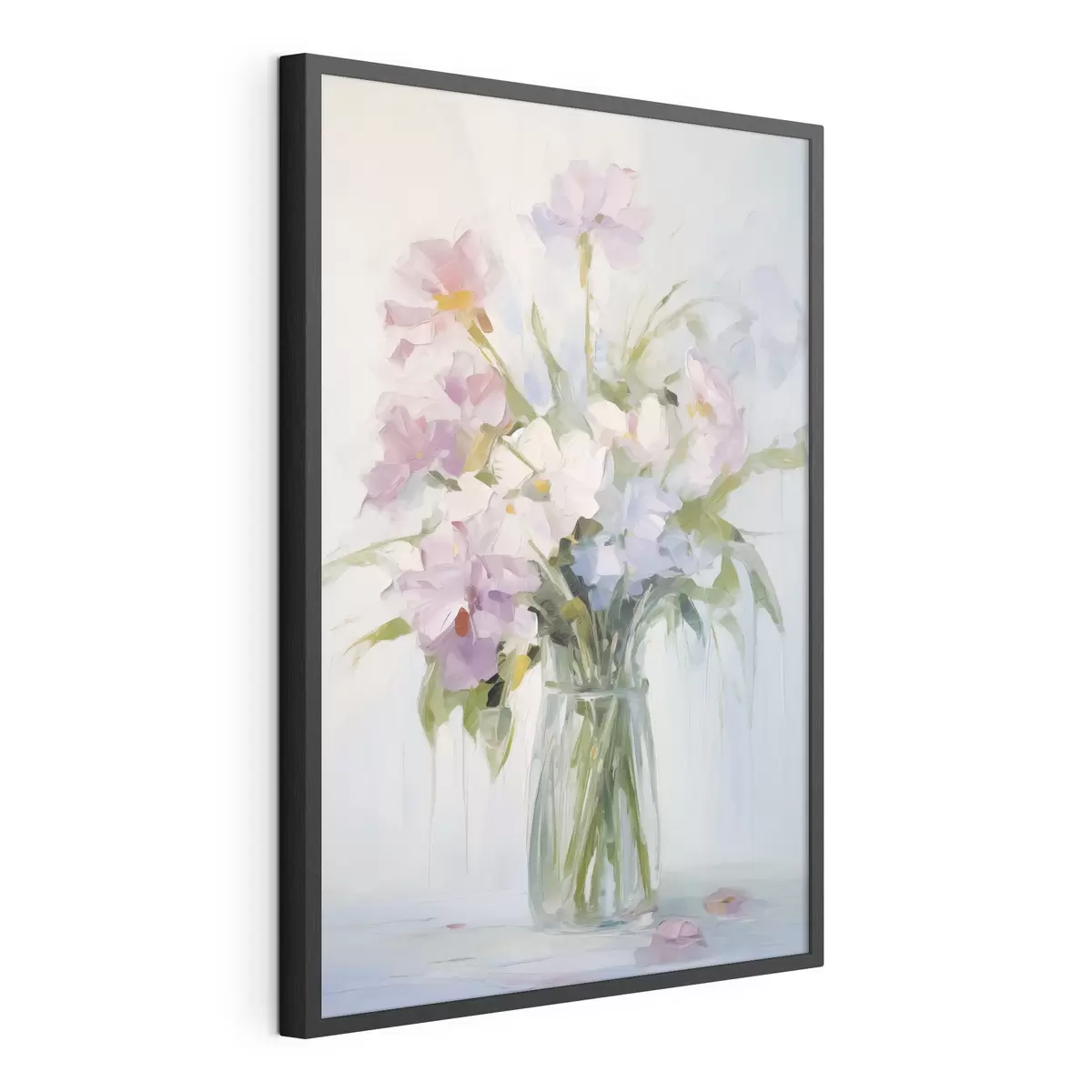 Poster Bouquet di fiori in un vaso imitazione di un dipinto f46751
