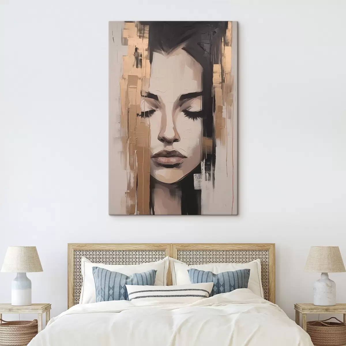 carta da parati Ritratto di donna. Pennellate astratte nr. s46733