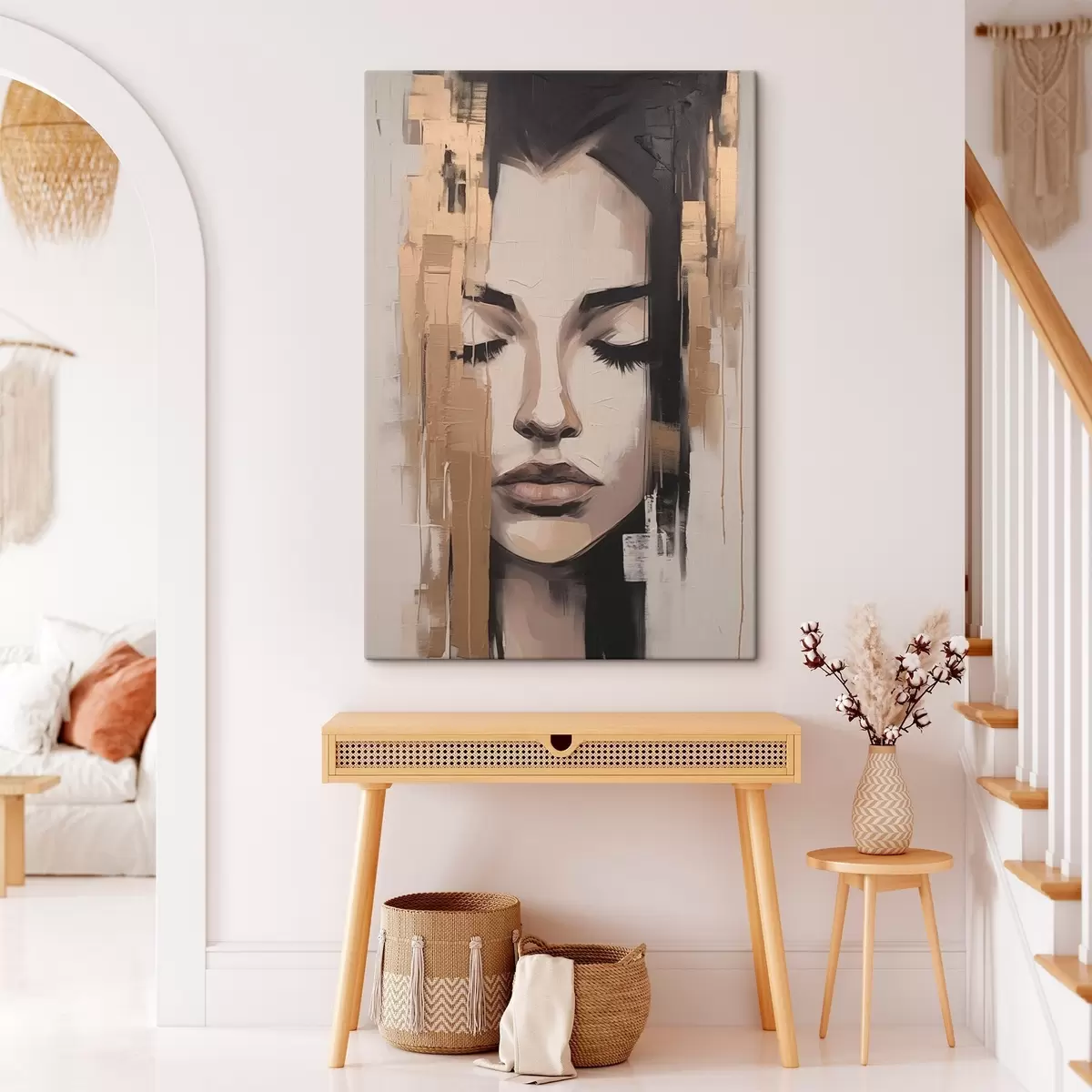 carta da parati Ritratto di donna. Pennellate astratte nr. s46733