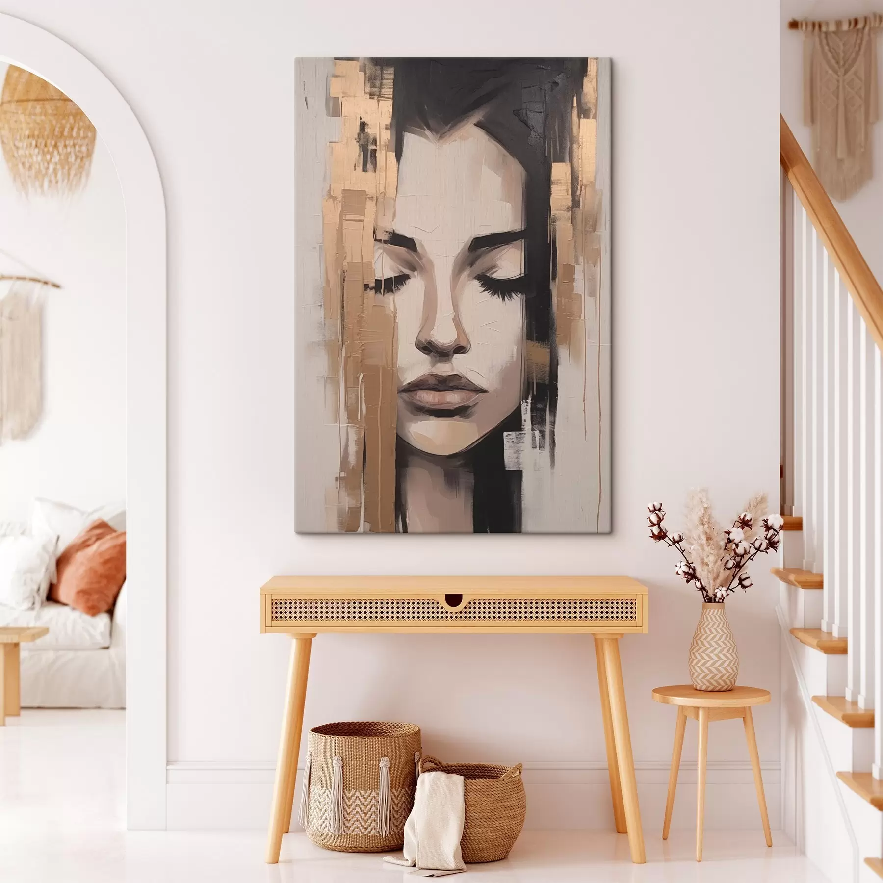 carta da parati Ritratto di donna. Pennellate astratte nr. s46733