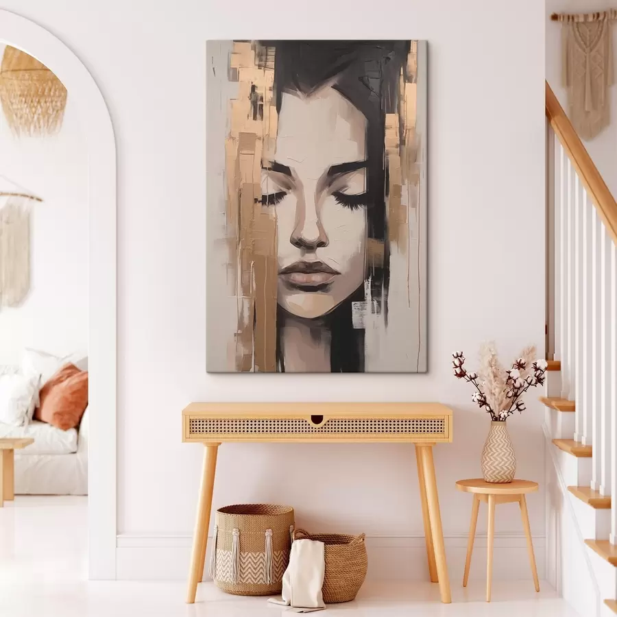 carta da parati Ritratto di donna. Pennellate astratte nr. s46733