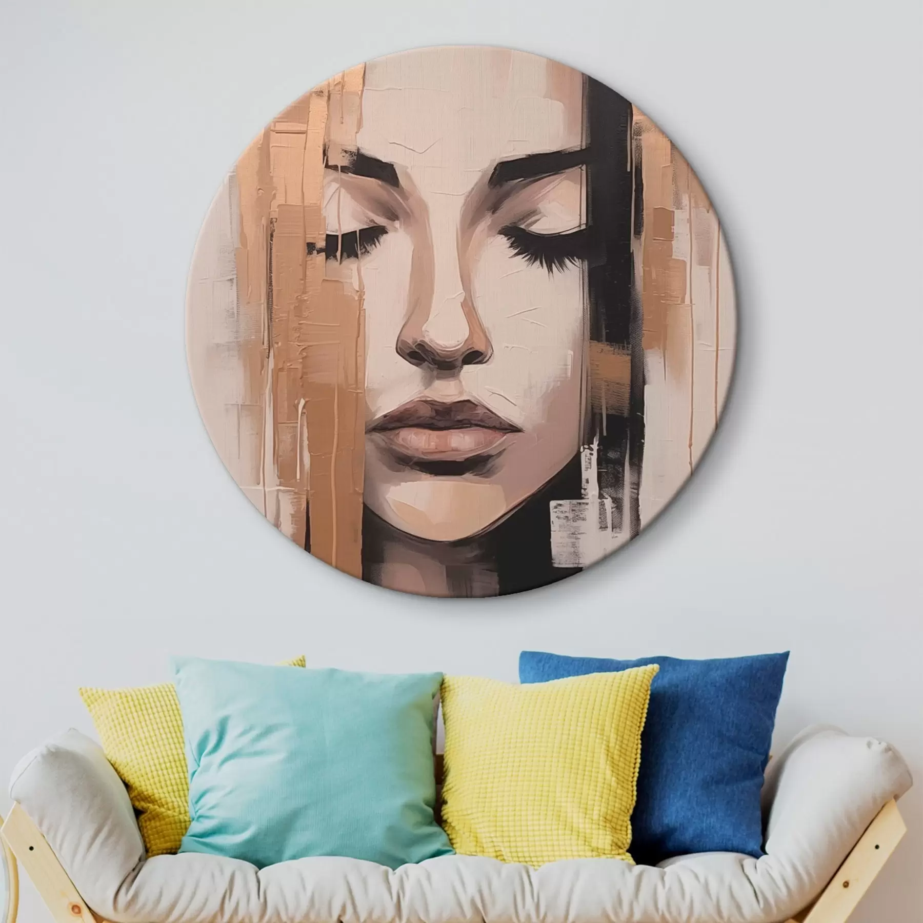 carta da parati Ritratto di donna. Pennellate astratte nr. r46733